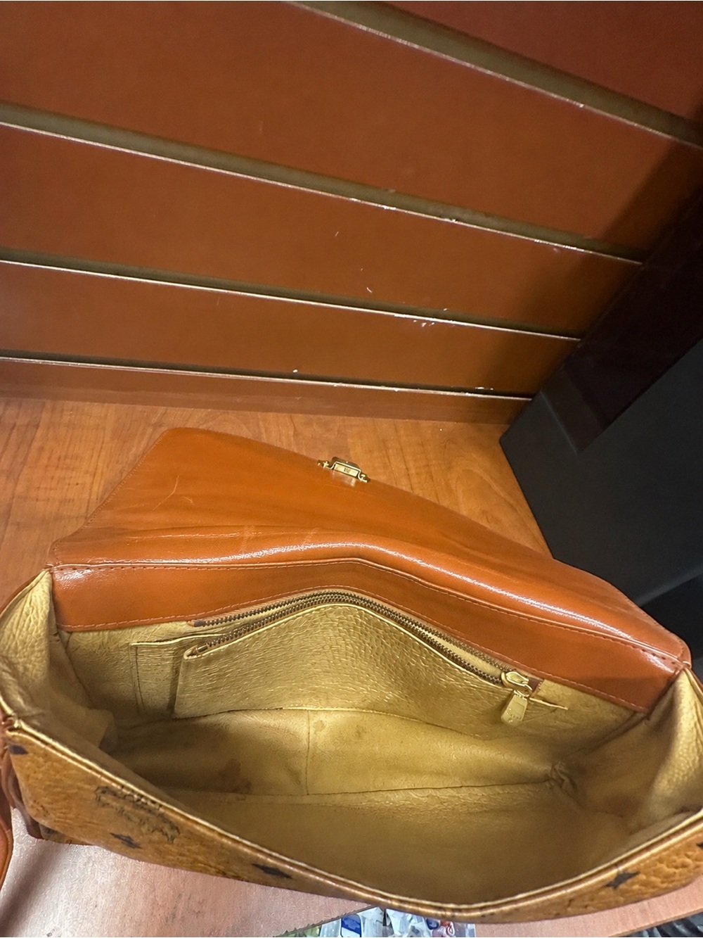 Vintage MCM Cognac Visetos Shoulder Crossbody Bag Made in Germany - Picture 12 of 15